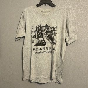“I climbed the Great Wall” shirt FITS LIKE A MENS MEDIUM/LARGE